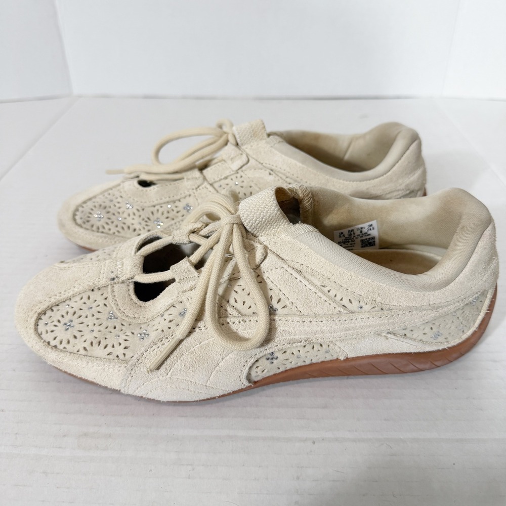PUMA Speedcat Go Bejeweled Suede Geometric Ortholite Alpine Snow Sneakers Size 8 - Picture 2 of 7
